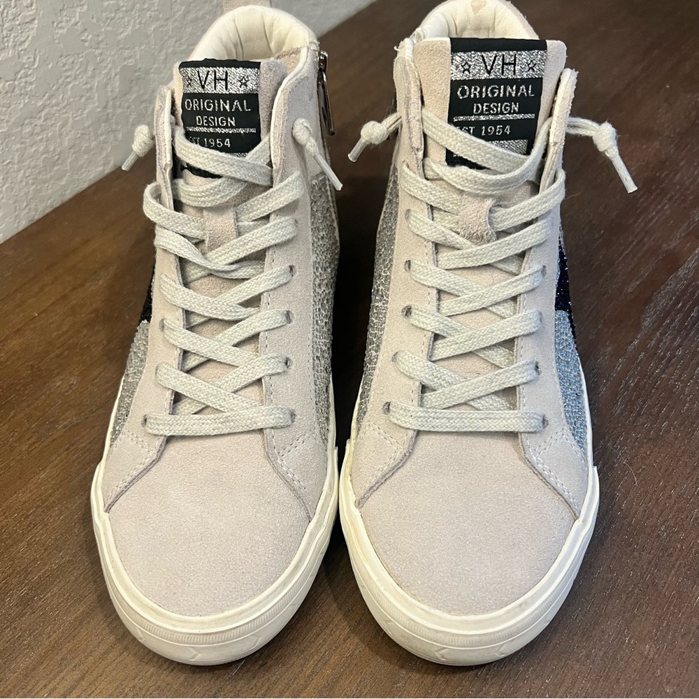 SOLD VINTAGE HAVANA Womens Rhinestone Hightop Sneakers Shoes Casual Grey - Picture 5 of 15